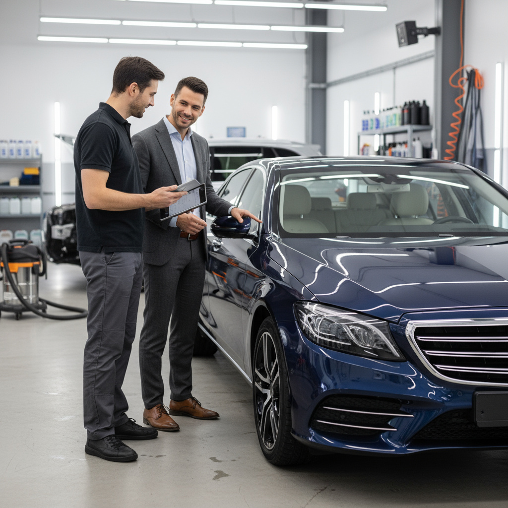 Besprechung des Leistungsumfangs in der Werkstatt