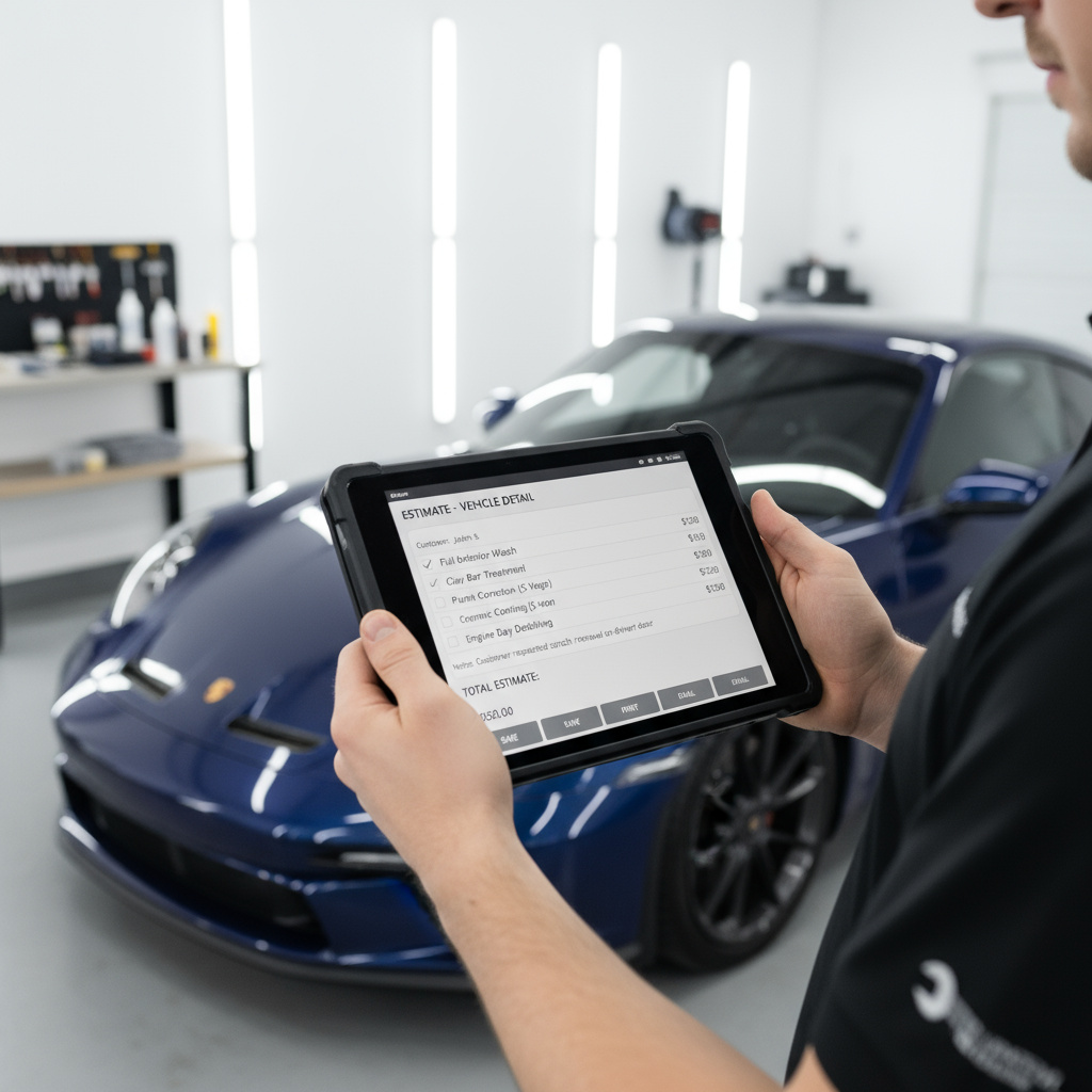 Kostenvoranschlag auf Tablet